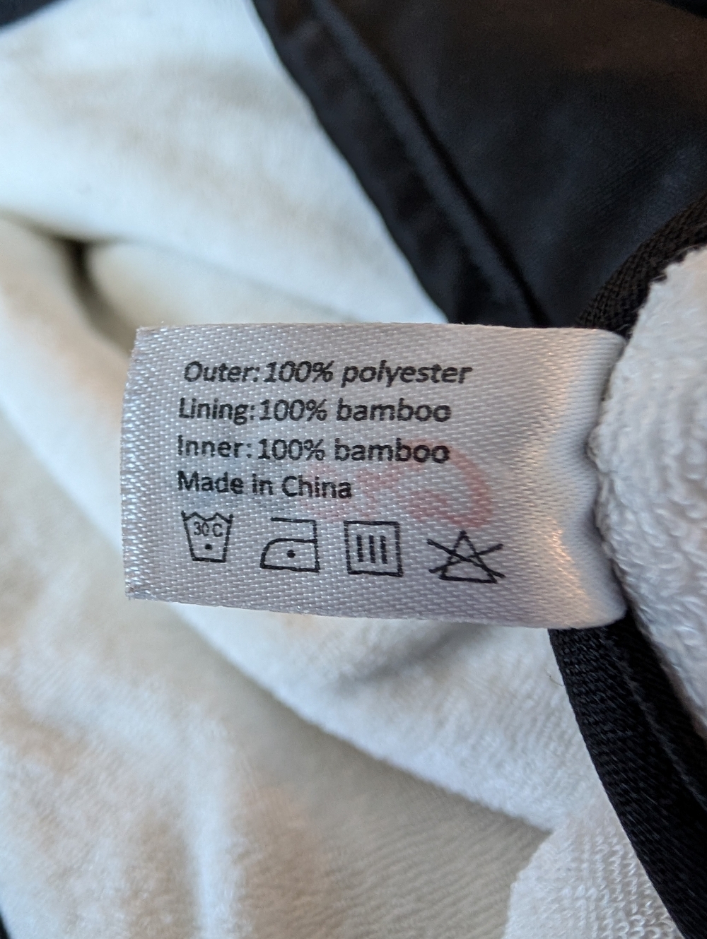 Bamboo Lined Black Spa-Style Towel Wrap - Picture 10 of 11